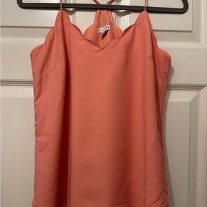 J. Crew Coral Scalloped-Edge Camisole Tank Top